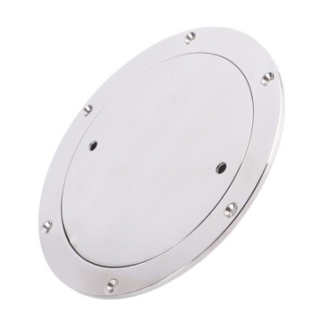 Смотровой люк на круглой палубе лодки, крышка порта доступа к морю UY