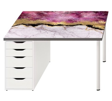 Модный защитный коврик 120х60 для письменного стола Pink Marble.