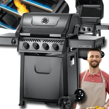 GRILL GAZOWY NAPOLEON FREESTYLE 425 CZARNY GRAFITOWY 4 PALNIKI PÓŁKI BOCZNE