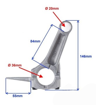 Коленвал + шатун двигателя GX390 honda go kart