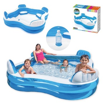 Basen dmuchany dla dzieci z siedziskami rodzinny 229 cm Intex 56475