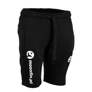 Spodenki Wędkarskie Krótkie Dresowe Logo Moonfin Czarne r. XXL