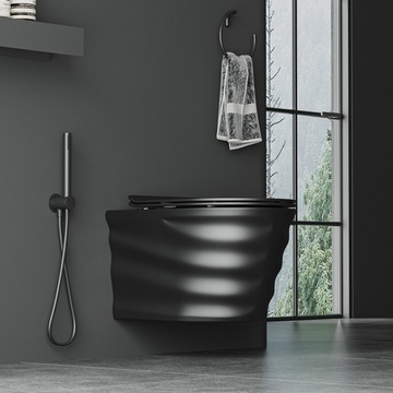 ПОДВЕСНОЙ УНИТАЗ ТОРНАДО СКАЛ-MTB МАТОВЫЙ ЧЕРНЫЙ МЕДЛЕННО ЗАКРЫВАЮЩЕЕ СИДЕНЬЕ ДЮРОПЛАСТ