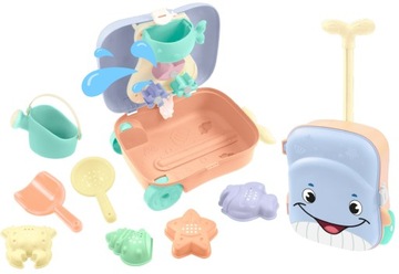 ИГРОВОЙ НАБОР «ПЕСОК И ВОДА» В ЧЕМОДАНЕ ФОРМА ДЛЯ ЛЕЙКИ 8 шт MOCHTOYS