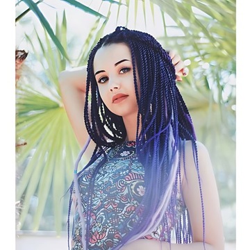 СИНТЕТИЧЕСКИЕ ВОЛОСЫ ДЛЯ КОС ОМБРЕ ЦВЕТНЫЕ КОСЫ 130 СМ