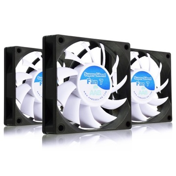 3x AAB SUPER SILENT FAN 7cm CICHY WENTYLATOR CHŁODZENIE PROCESOR-A 17.3dB