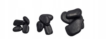 Галька черная полированная, декоративный садовый камень 10 кг, 3-5 см.