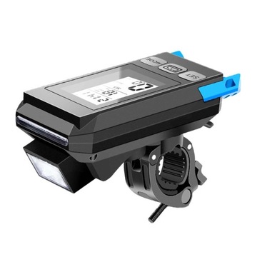 ЖК-дисплей велосипедного спидометра синего цвета.