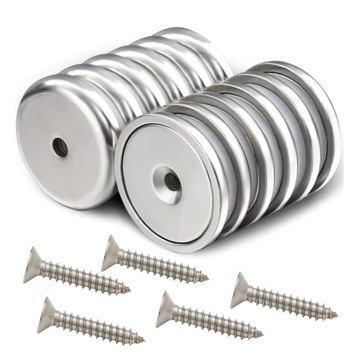 5x UCHWYT MAGNETYCZNY OBUDOWA STALOWA WKRĘT D25 mm