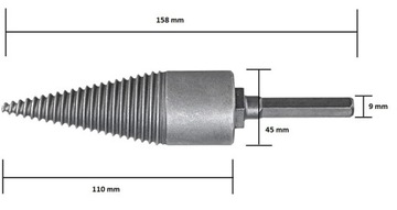 Шнековый дровокол Шнек для колки дров DRILL DRILL 45мм