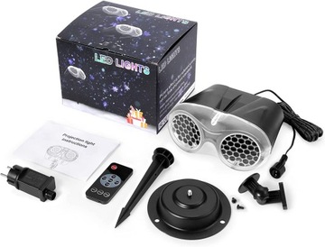 LITAKE PROJEKTOR PŁATKÓW ŚNIEGU LED OBROTOWY IP65