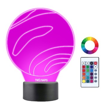 Lampka Nocna LED 3D Planeta Wenus Twój Napis
