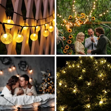 СОЛНЕЧНАЯ САДОВАЯ ГИРЛЯНДИЯ 22М 200 ЛАМПОЧЕК ДЛЯ ШАРИКОВОЙ ЦЕПИ ДЛЯ БАЛКОНА