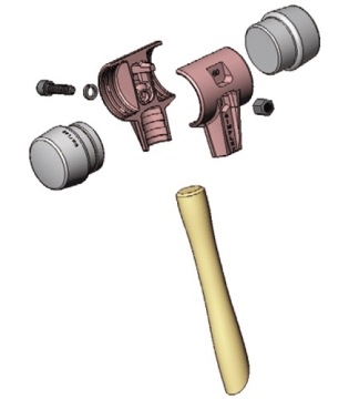 Наконечник из черной резины 80 мм для молотков SIMPLEX Halder 3202.080