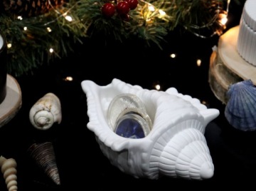 Контейнер для ювелирных изделий с украшением из ракушек