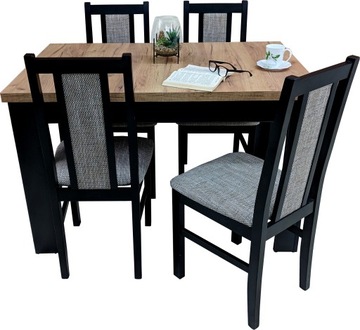Elegancki zestaw do jadalni 4 krzesła stół 80/120