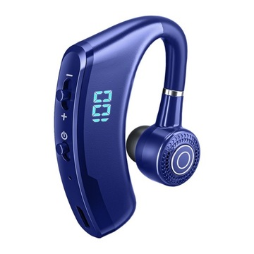 Zestaw słuchawkowy Bluetooth, pojedynczy, pasuje do lewego i prawego ucha z redukcją szumów, niebieski