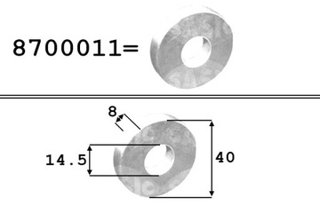 PODLOŽKA KOLA KLIKOVÉ HŘÍDELE OJNICE SASIC 8700011 14X40X8MM CITROEN FIAT