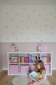 Ромашки, розовые цветы, наклейки на стены