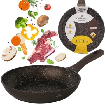 VALDINOX PATELNIA DO SMAŻENIA NA INDUKCJĘ GAZ NIEPRZYWIERAJĄCA AURUM 28 CM