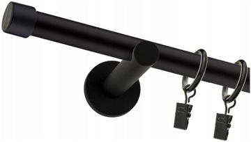 KARNISZ POJEDYNCZY PROSTY 25mm 220cm BIAŁY CZARNY