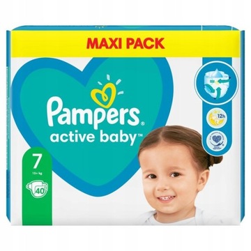 PAMPERS ACTIVE BABY 7 Pieluchy 15+ kg 40 szt. MAXI