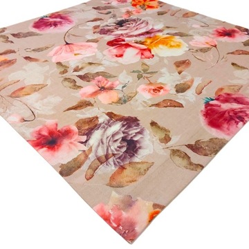 Serweta GLAMOUR BEŻ+KWIATY, bieżnik na stół kwadrat 60x60