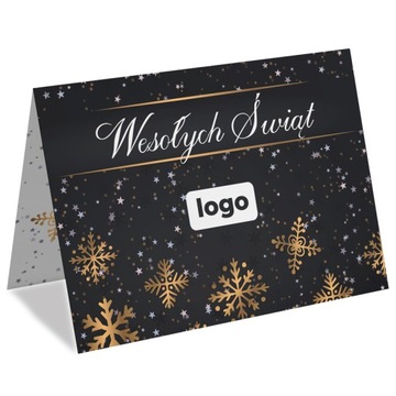 FIRMOWE KARTKI ŚWIĄTECZNE Biznesowe z LOGO A6 50szt