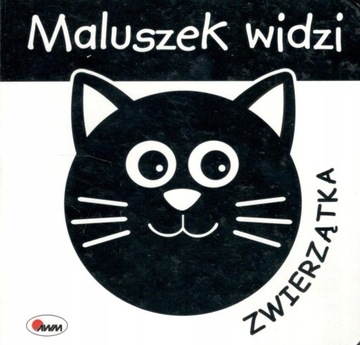 KSIĄŻECZKA KONTRASTOWA KARTY KSIĄŻECZKI DZIECI MALUSZEK WIDZI ZWIERZĄTKA