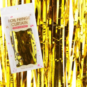 KURTYNA FOLIOWA DEKORACJA ZŁOTA SYLWESTER ŚLUB TŁO FOTOBUDKA NOWY ROK