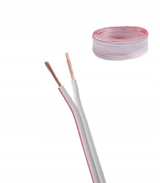 PRZEWÓD KABEL do LED 2 żyłowy 1mb 2x0,50 BIAŁY