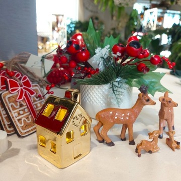 ДОМ ПОДСВЕЧА СВЕТОДИОДНАЯ ЛАМПА КЕРАМИЧЕСКАЯ ФИГУРКА