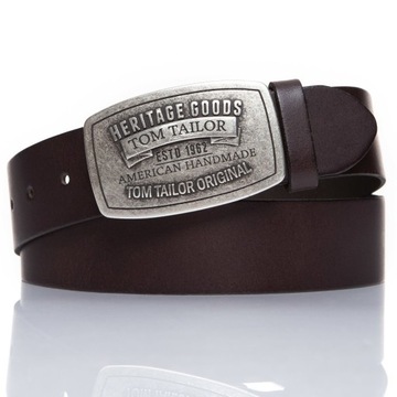 КОЖАНЫЙ РЕМЕНЬ МУЖСКОЙ TOM TAILOR АВТОМАТИЧЕСКИЙ ЛОГОТИП 80