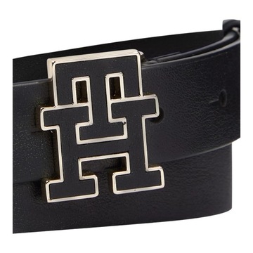 TOMMY HILFIGER DAMSKI PASEK DO SPODNI TH LOGO INLAY 2.5 CZARNY r.85