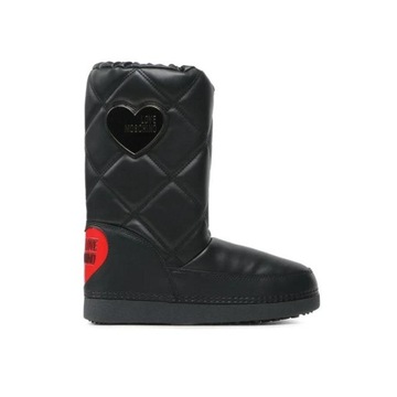 LOVE MOSCHINO - Śniegowce pikowane z logo Black 41/42