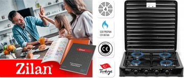 ГАЗОВАЯ ПЛИТА 4 ПОРТАТИВНЫЕ ГОРЕЛКИ + ШЛАНГ-РЕДУКТОР