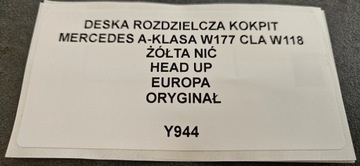 DESKA ROZDĚLOVAČE MERCEDES TŘÍDA A W177 CLA W118