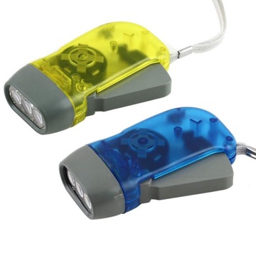 LATARKA LAMPA KINETYCZNA AKUMULATOR+DYNAMO 3xLED