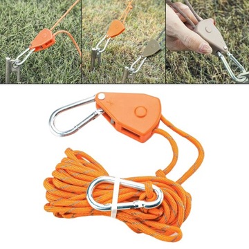 Liny namiotowe Regulowane wyposażenie z napinaczem sznurka namiotowego w kolorze pomarańczowym