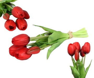 Bukiet Tulipanów Tulipany Kwiaty GUMOWE JAK ŻYWE