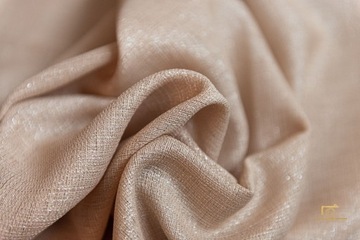 МОРОЗНАЯ ШТОРА БЕЖЕВАЯ ЗОЛОТАЯ ГЛЯНЦЕВАЯ ТКАНЬ МАТОВЫЙ ЛЕН БЕЖЕВЫЙ СЕРЕБРЯНАЯ НИТЬ