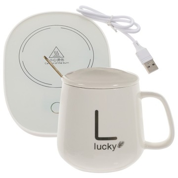 KUBEK PODGRZEWANY podgrzewacz wody i herbaty z podstawką USB | 400ml