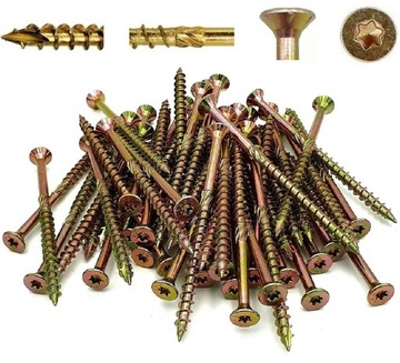 WKRĘTY CIESIELSKIE 6x200 TORX ŁEB STOŻKOWY 100szt