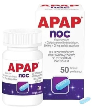 Apap Noc Lek Przeciwbólowy przed snem 50 tabletek