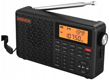 XHDATA D-109 Radio Przenośne Odbiornik Cyfrowy AM SW MW FM TF Bluetooth TF