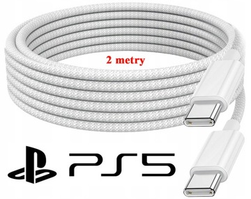 Kabel USB-C-C do pada PS5 DualSense w oplocie 2 metry do PS5 Slim 2016