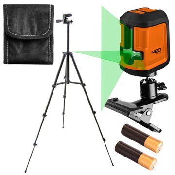 NEO LASER KRZYŻOWY POZIOMICA LASEROWA 15m ZIELONY 75-106 ETUI UCHWYT+STATYW