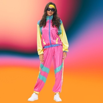 НАряд в стиле дискотека 80-х годов 90-х Фитнес-футболка в стиле ретро-фитнеса XS S