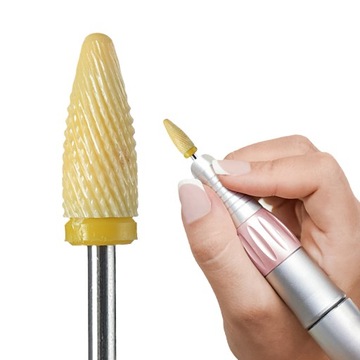Frez Ceramiczny Stożek Żółty Delikatny LONG BULLET XF