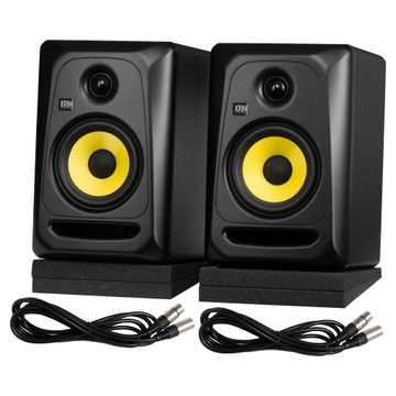 KRK CLASSIC 5 MONITOR PACK ODSŁUCHY STUDYJNE PARA KABLE PODKŁADKI ZESTAW